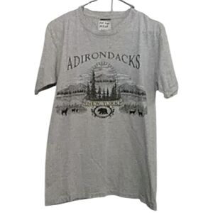 Adirondacks New York Graphic Shirt P2p-19 Length-28 Excellent Condition